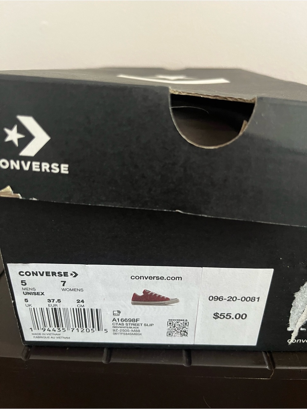 Converse Chuck Taylor All Star Street Slip Sneakers Maroon Red Women 7 Men 5 NWT - Picture 4 of 6